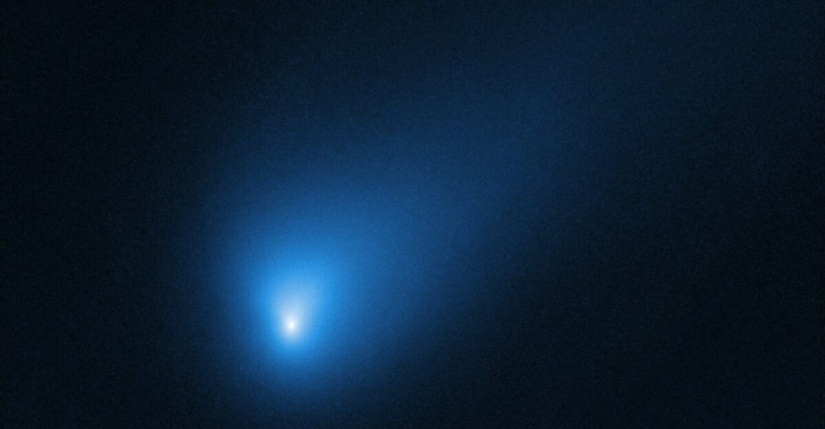 On 12 October 2019 the NASA ESA Hubble Space Telescope observed Comet 2I Borisov at a distance of approximately 420 million kilometres from Earth The comet is believed to have arrived here from another planetary system elsewhere in our galaxy More information a href rel noreferrer nofollow Credit NASA ESA D Jewitt UCLA