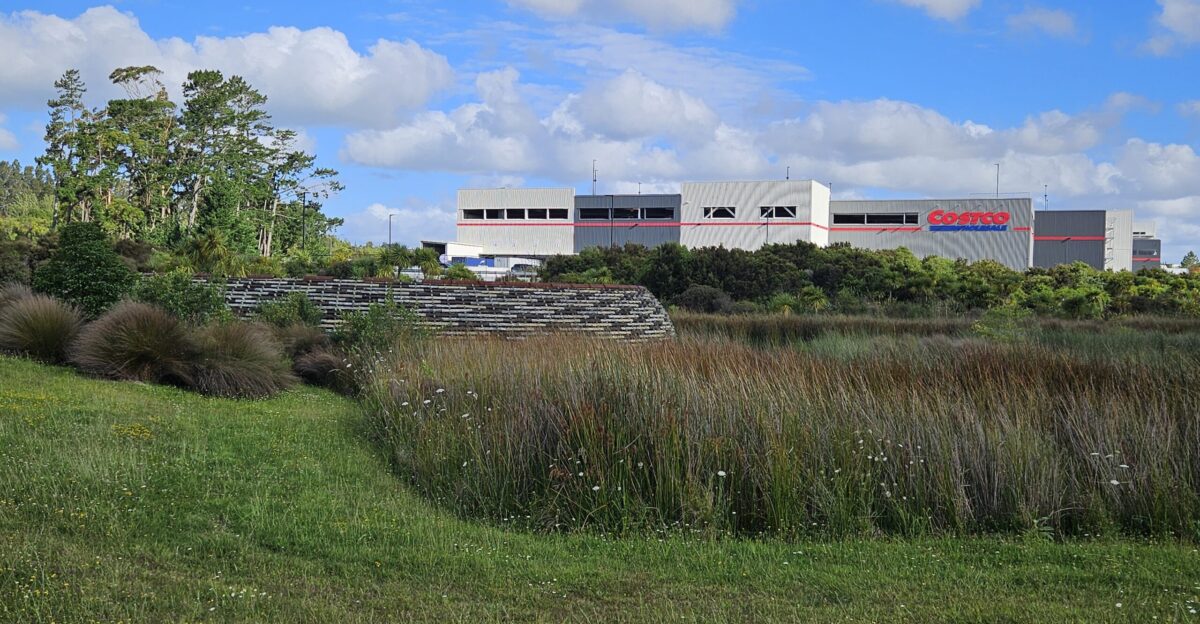 Costco Auckland seen from Kopupaka Reserve Westgate Auckland New Zealand