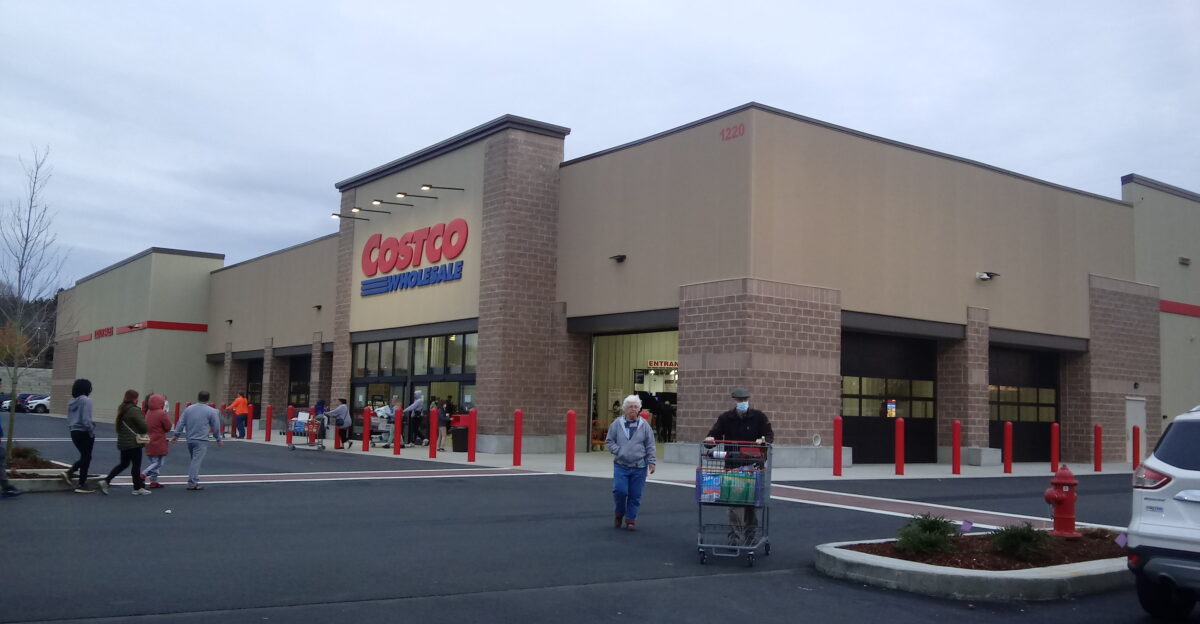 This is the exterior of a typical Costco Wholesale Club store that was built recently