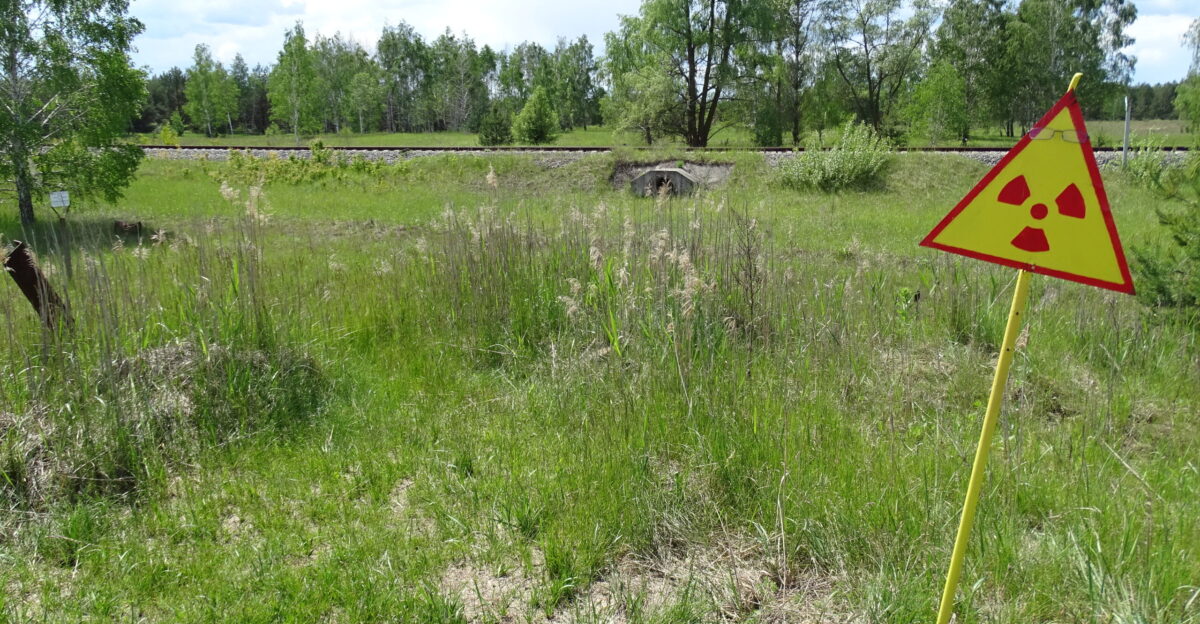 Countryside with Radiation Warning - Outside Pripyat Ghost Town - Chernobyl Exclusion Zone - Northern Ukraine