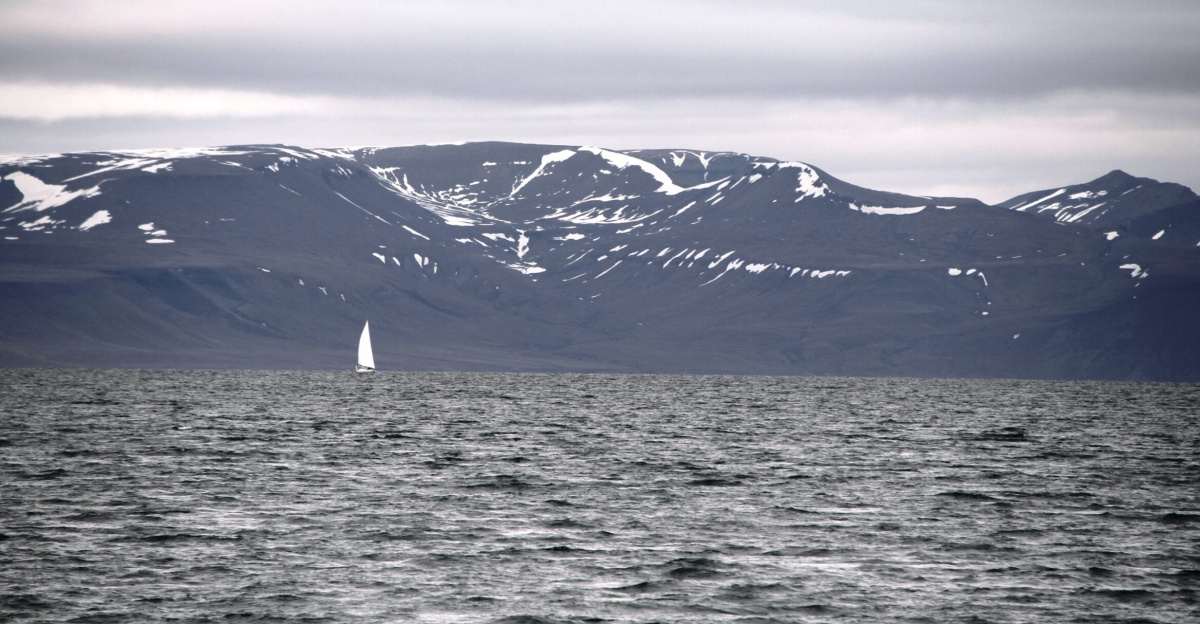 Image of diskcson Land in the Isfjorden fjord, seen from the Adventfjorden bay - central Spitsbergen - Svalbard