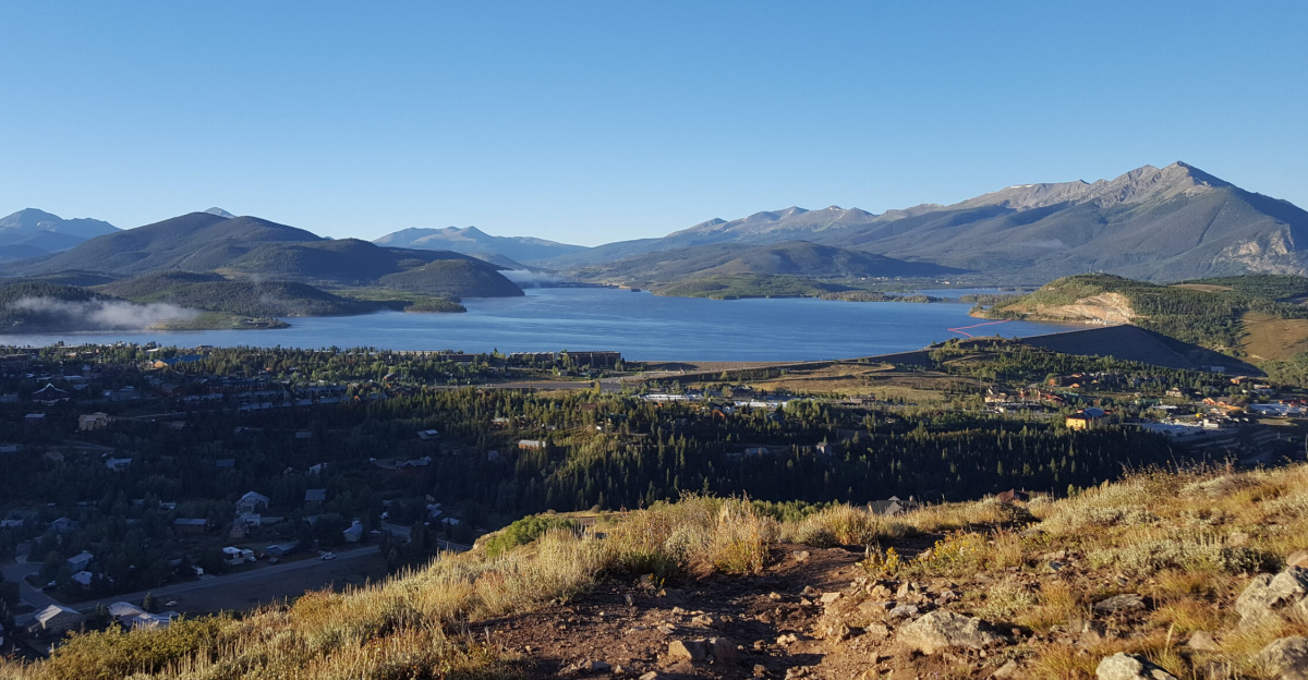 Dillon Reservoir from the Ptarmigan Peak Trail in late August