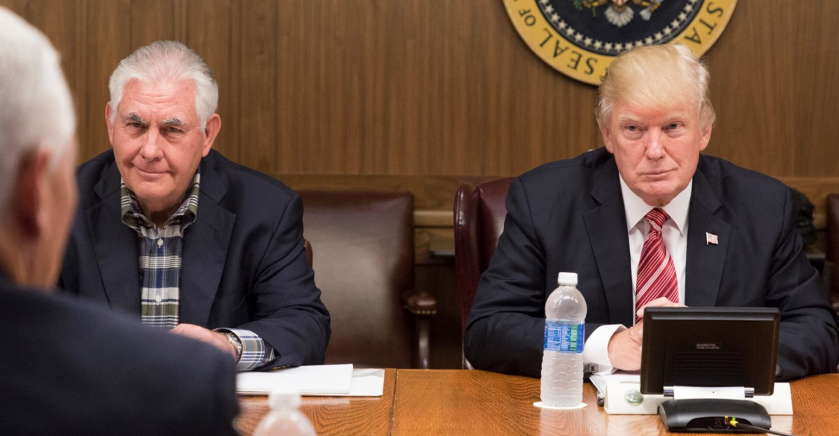President Donald J. Trump, joined by Vice President Mike Pence and members of the Cabinet, participates in a Cabinet meeting, Saturday, September 9, 2017 in Laurel Lodge at Camp David near Thurmont, MD, discussing the projected track and potential impact of Hurricane Irma as it approaches the coast of Florida. (Official White House Photo by Shealah Craighead)