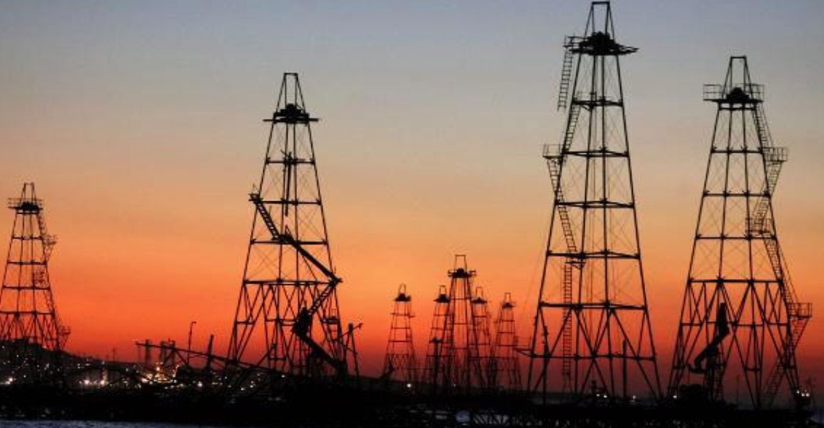 Drilling rig in Caspian sea