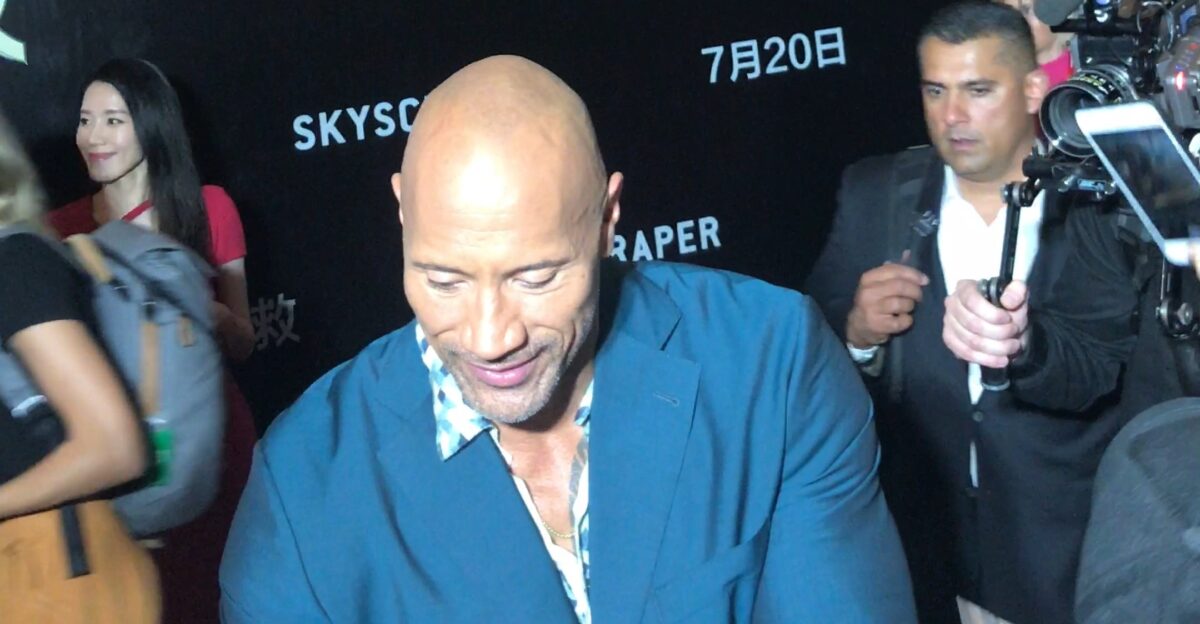 Mr Dwayne Johnson at the China premiere of Skyscraper