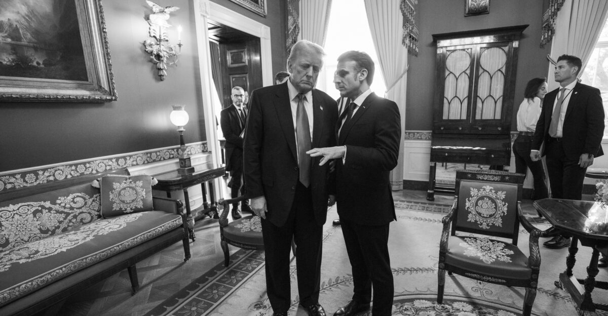 President Donald Trump hosts a bilateral meeting with French President Emmanuel Macron Monday February 24 2025 in the Oval Office Official White House Photo by Daniel Torok