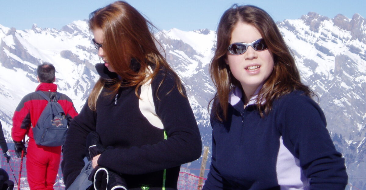 Princess Beatrice of York and Princess Eugenie of York skiing in Verbier Switzerland