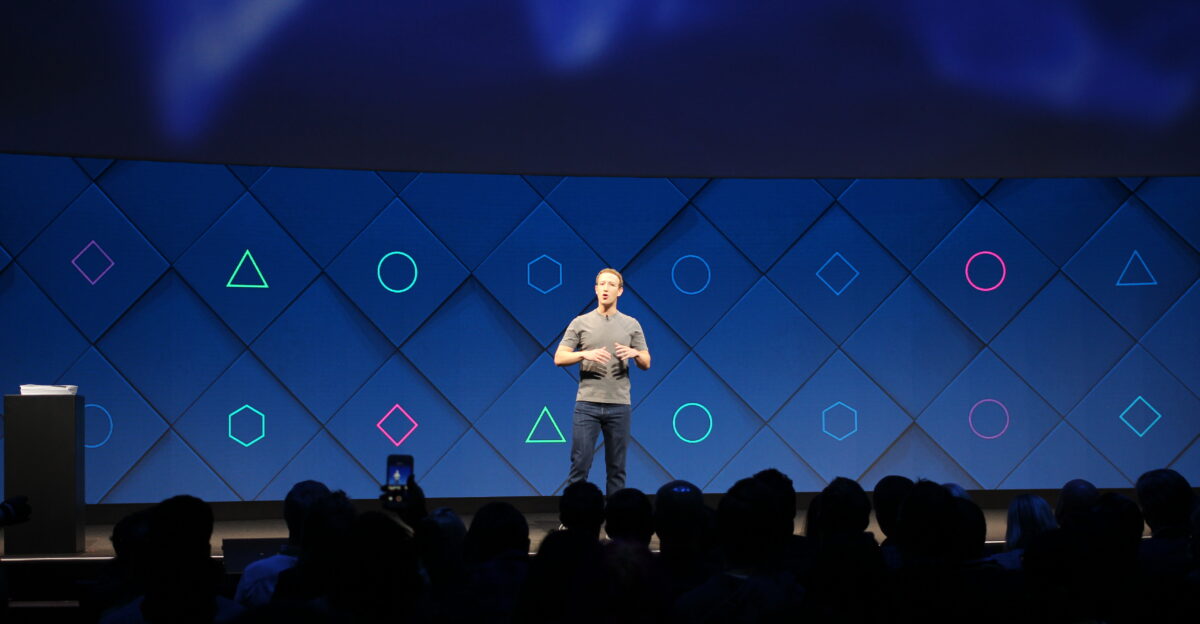 On stage at the City National Civic in San Jose for Facebook s F8 2017 Developers Conference
