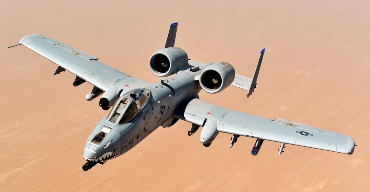An A-10 Thunderbolt II assigned to the 74th Fighter Squadron Moody Air Force Base GA returns to mission after receiving fuel from a KC-135 Stratotanker 340th Expeditionary Air Refueling Squadron over the skies of Afghanistan in support of Operation Enduring Freedom May 8 2011