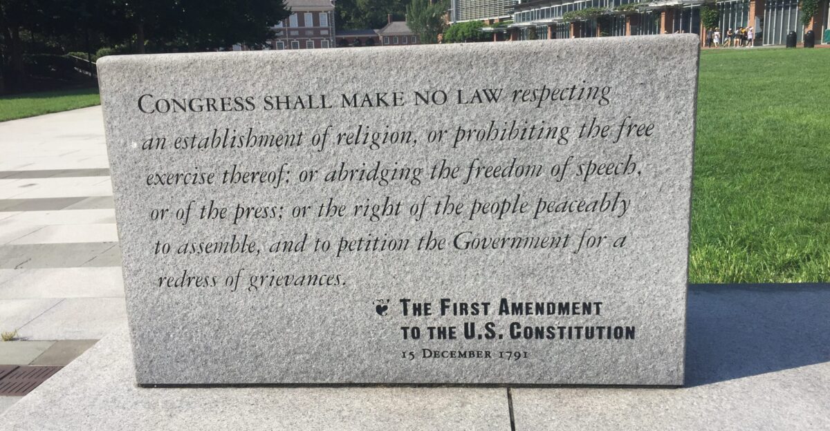 First Amendment to the U S Constitution in Philadelphia