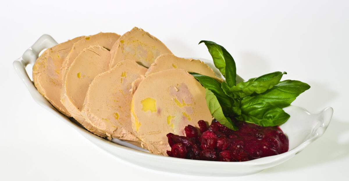 Foie gras - food product made of the liver of a duck or goose that has been specially fattened
