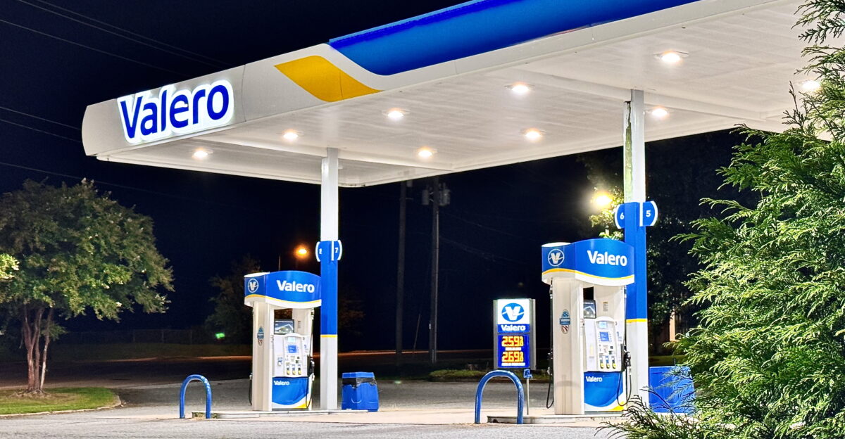 Fuel pumps at a Valero gas station in Greenville South Carolina