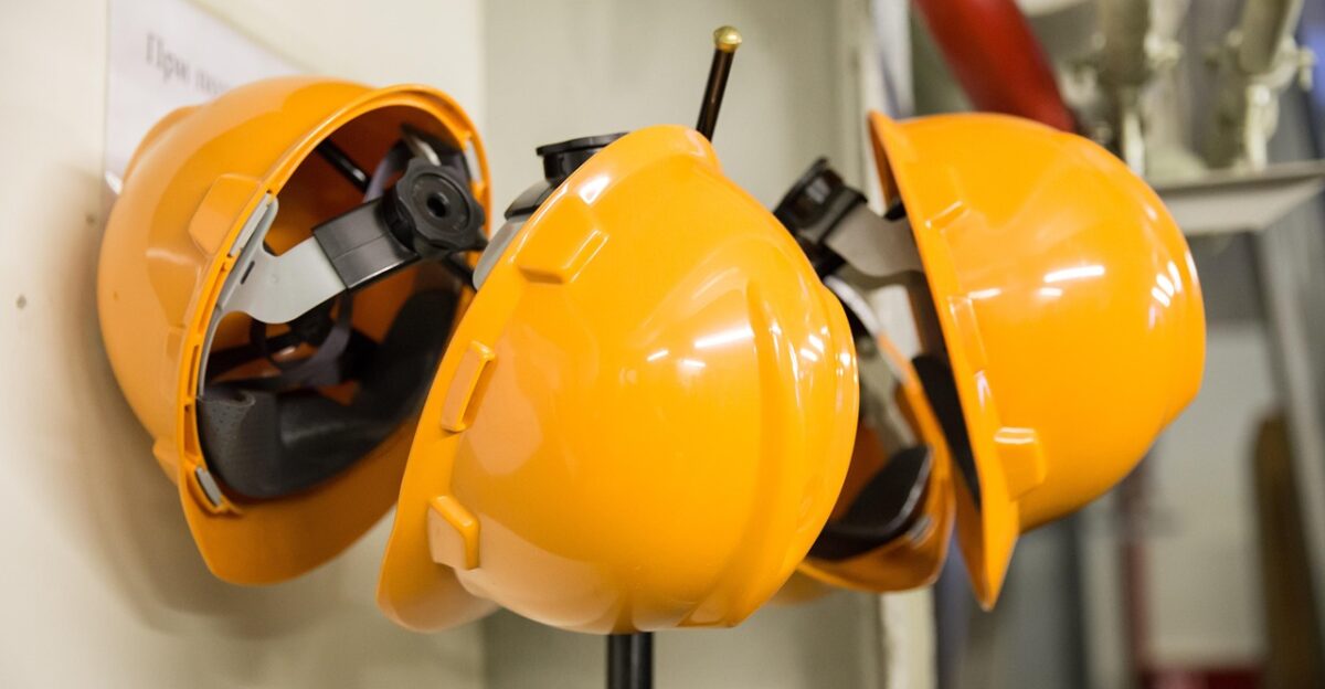 hardhat construction industry headwear helmet hat equipment closeup