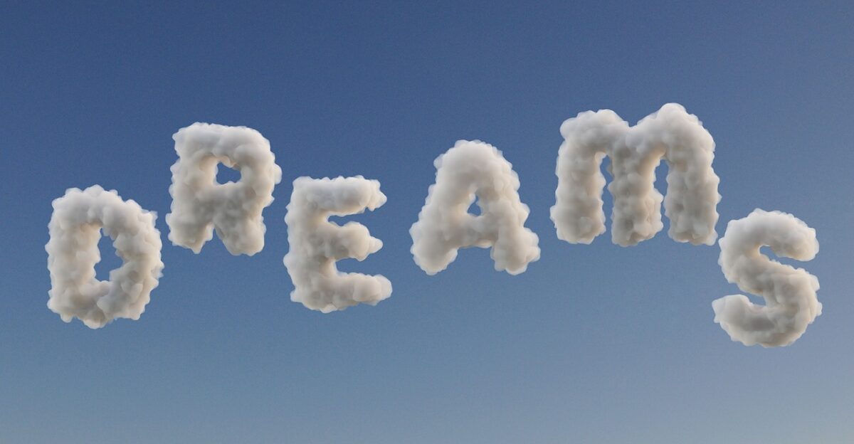 dream clouds sleep text fantasy imagination nature relax magic sky blue puffy blue sky