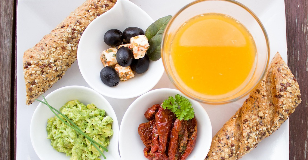 breakfast, orange juice, loaf, whole wheat, whole grain bread, guacamole, nourishment, yummy, meal, breakfast table, have breakfast, plate, healthy, tasty, food, vitamins, in the morning, breakfast, breakfast, breakfast, breakfast, breakfast, food