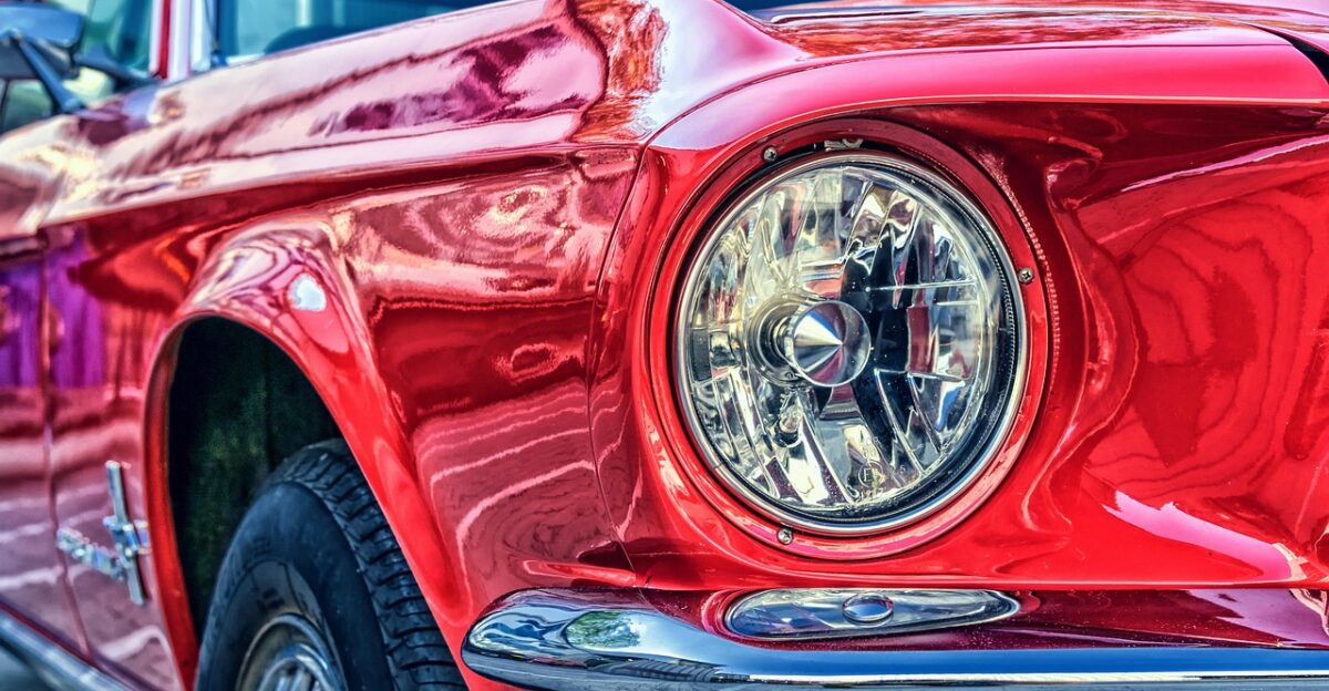 ford mustang car vehicle car wallpapers red car shiny shiny car headlight luxury car v8 ford mustang automotive auto oldtimer sports car classic maintained red old chrome plated chrome polished