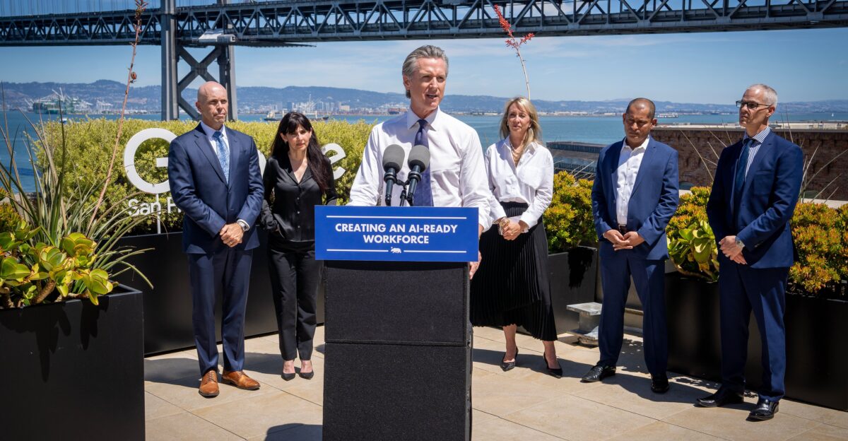 California has signed agreements with Google Adobe IBM and Microsoft to help train the state s workforce for a wide range of jobs in AI