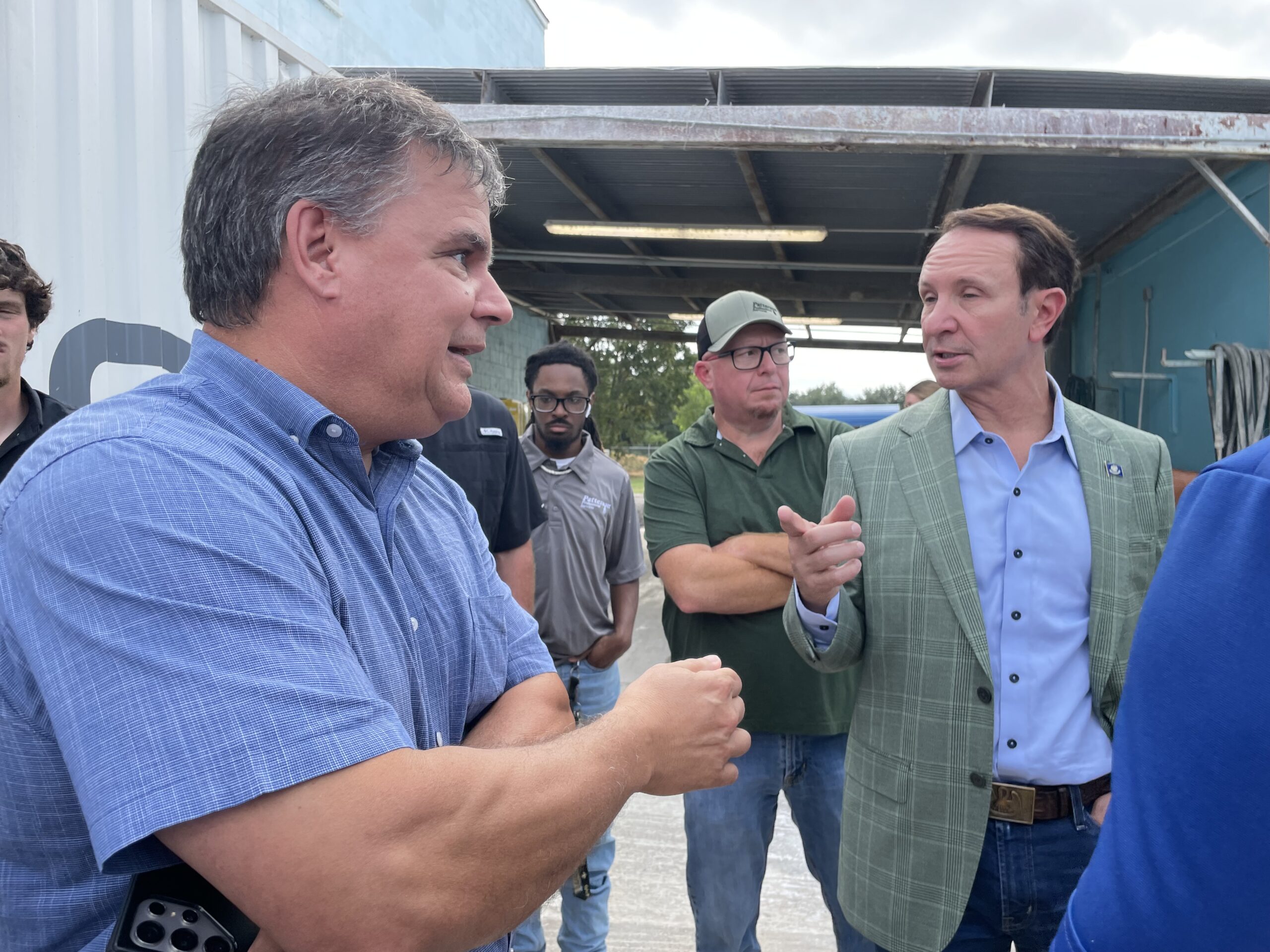 Louisiana Governor Jeff Landry at the Tallulah Water Plant in Tallulah Louisiana
