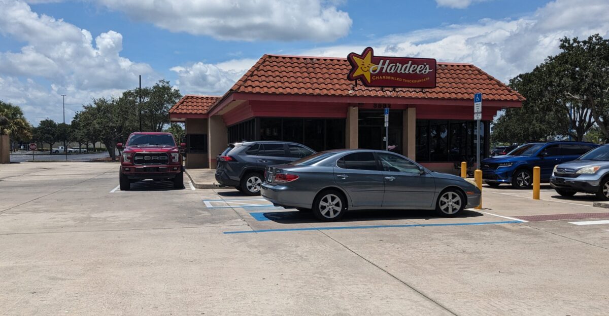 Hardees fast food restaurant in Melbourne Florida