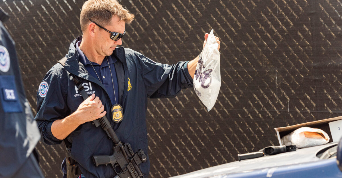 HSI Special Agents in Honolulu Hawaii re-enact a traffick stop and drug seizure