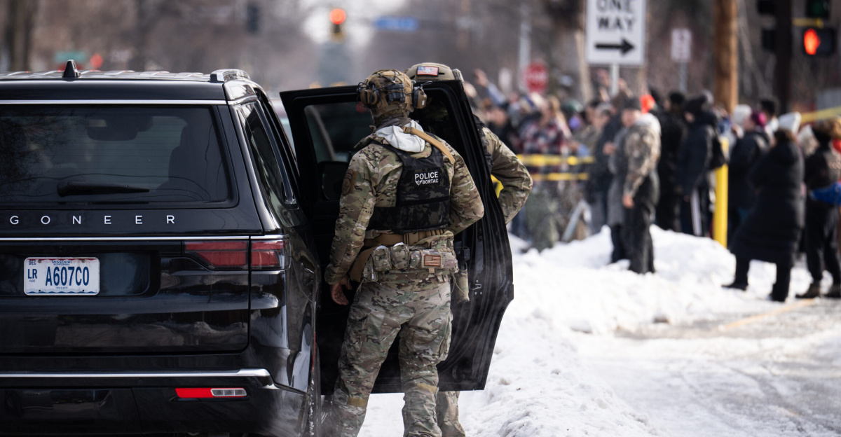 Portland Avenue and 34th Street in South Minneapolis where City of Minneapolis officials have confirmed an ICE agent shot and killed an observer.
A neigbhor who saw what happened told local MPR news: "She was trying to turn around, and the ICE agent was in front of her car, and he pulled out a gun and put it right in — like, his midriff was on her bumper — and he reached across the hood of the car and shot her in the face like three, four times,”