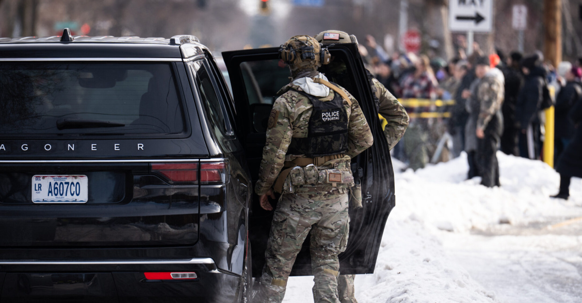 Portland Avenue and 34th Street in South Minneapolis where City of Minneapolis officials have confirmed an ICE agent shot and killed an observer.
A neigbhor who saw what happened told local MPR news: "She was trying to turn around, and the ICE agent was in front of her car, and he pulled out a gun and put it right in — like, his midriff was on her bumper — and he reached across the hood of the car and shot her in the face like three, four times,”