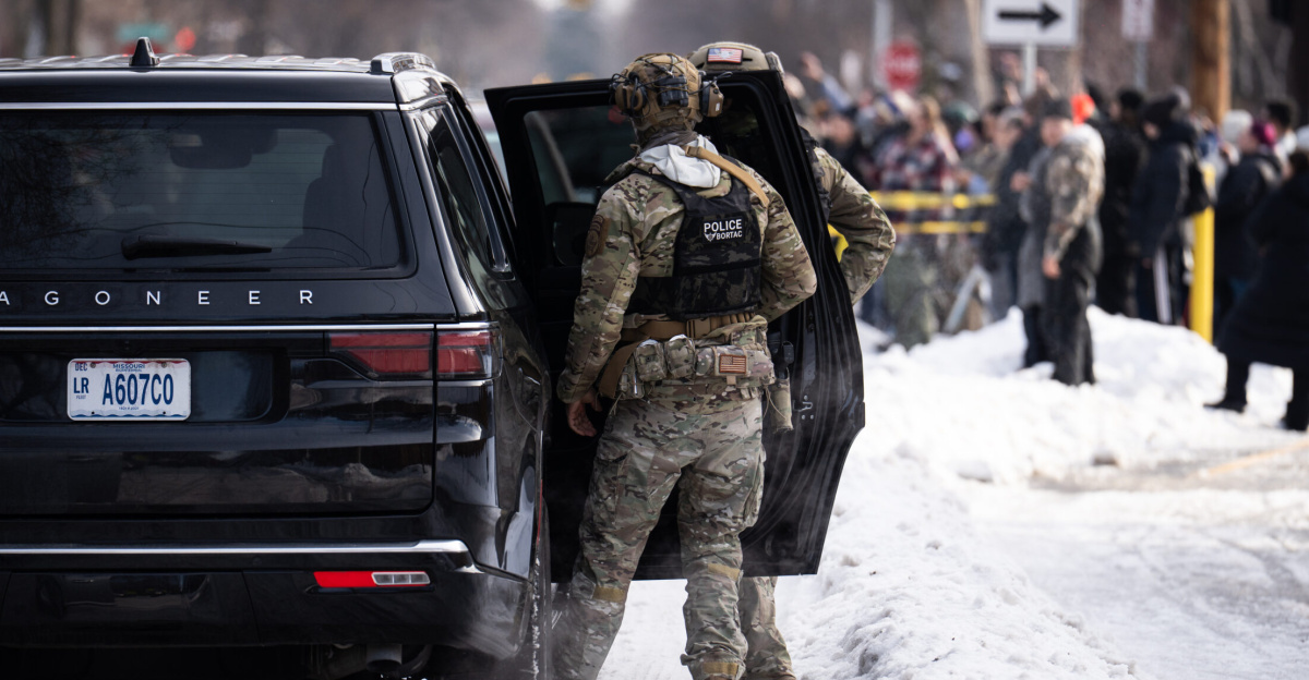 Portland Avenue and 34th Street in South Minneapolis where City of Minneapolis officials have confirmed an ICE agent shot and killed an observer.
A neigbhor who saw what happened told local MPR news: "She was trying to turn around, and the ICE agent was in front of her car, and he pulled out a gun and put it right in — like, his midriff was on her bumper — and he reached across the hood of the car and shot her in the face like three, four times,”
