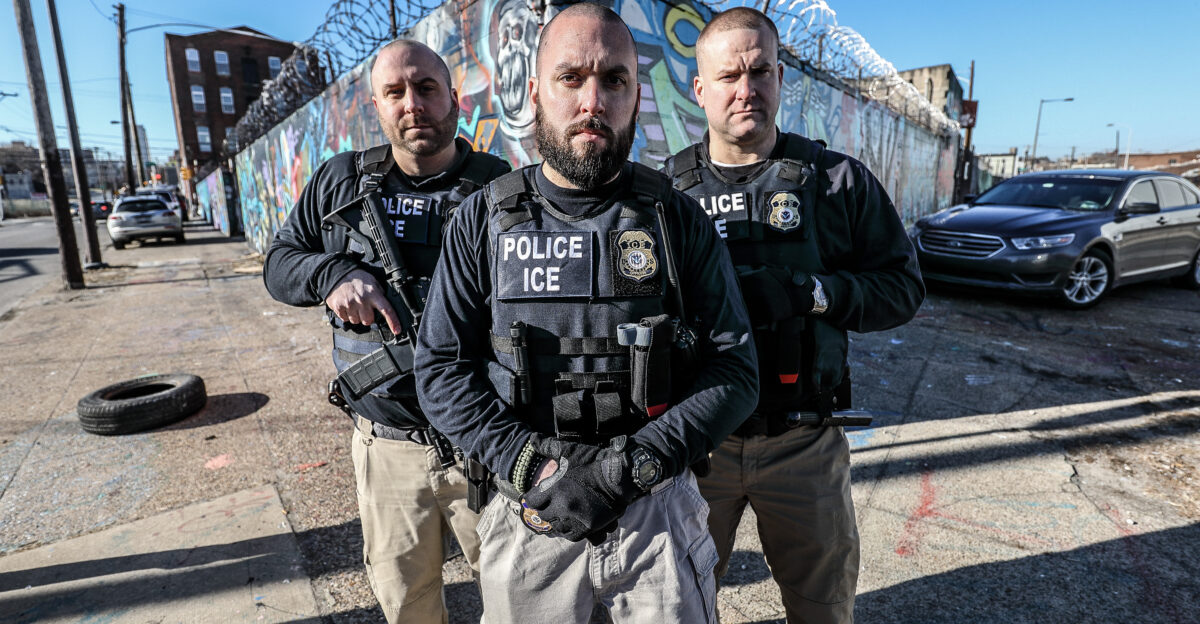 ICE ERO officers pose for a photo in Philadelphia Pennsylvania