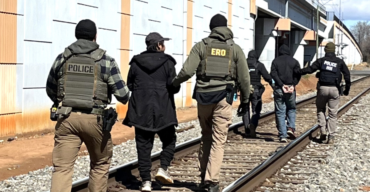 ICE officers and special agents arrest criminal aliens impeding train operations in Charlotte, NC.