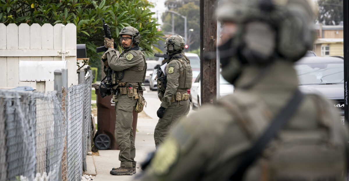 Department of Homeland Security DHS Secretary Kristi Noem participates in U S Immigration and Customs Enforcement ICE Enforcement and Removal Operations ERO in Los Angeles California June 12 2025 DHS photo by Tia Dufour
