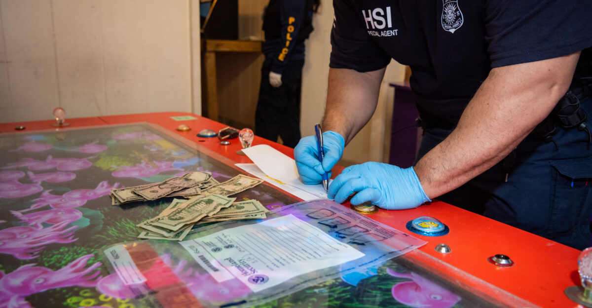 HSI and partner law enforcement serve search and arrest warrants at illegal gaming houses and other locations