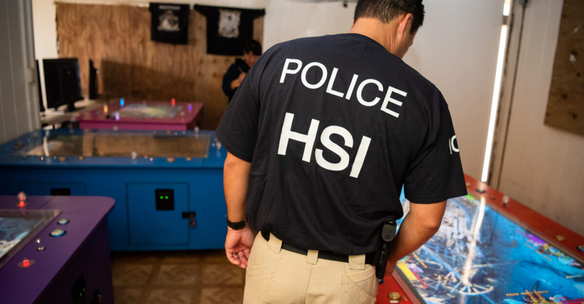 Homeland Security Investigations HSI criminal investigators and partner law enforcement serve search and arrest warrants at illegal gaming houses and other locations
