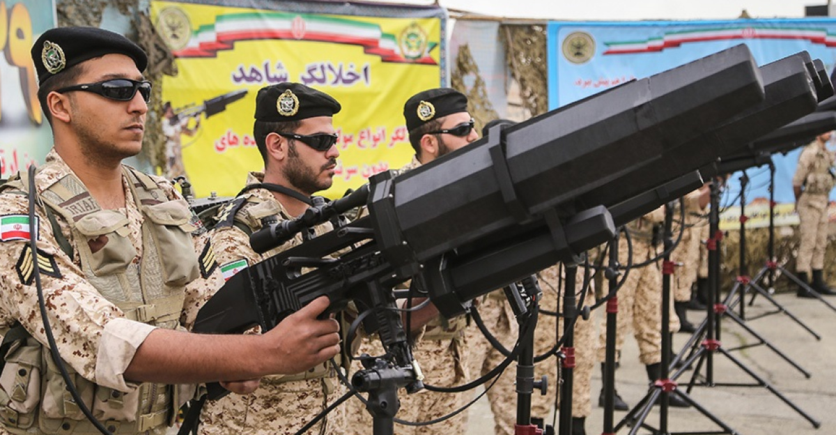This photo is from a ceremony for showing new military achievements of the Islamic Republic of Iran Army Ground Forces.
