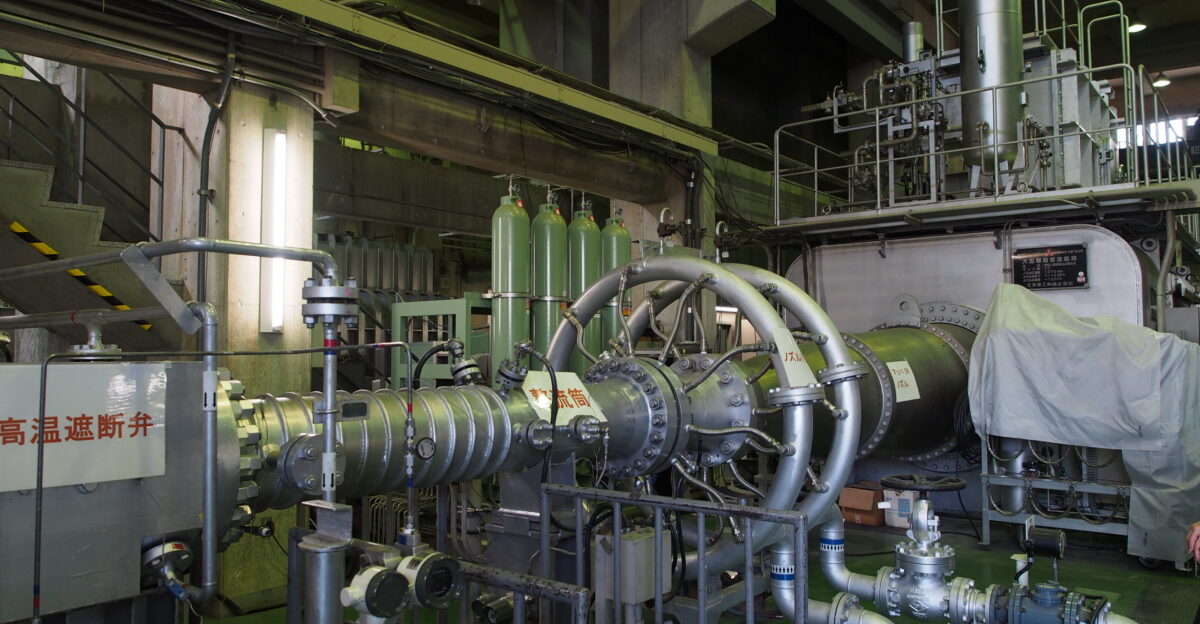 Mach 10 Hypersonic Wind Tunnel facility of JAXA Chofu Aerospace Center in Ch fu Tokyo Japan Photographed on Open House day of Chofu Aerospace Center