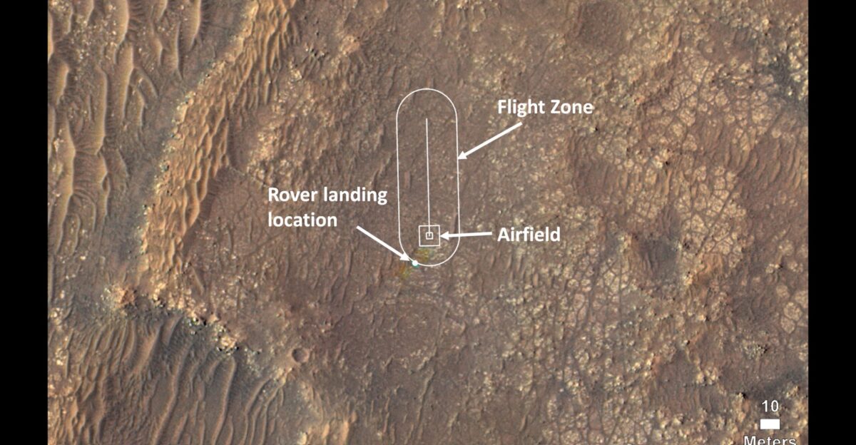 Map of Ingenuity Helicopter Flight Zone NASA Jet Propulsion
