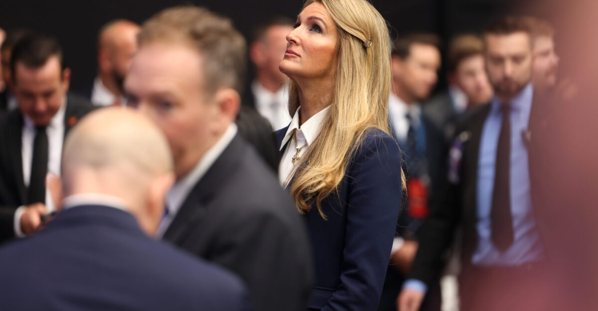 SBA Administrator Kelly Loeffler at the Memorial for Charlie Kirk at State Farm Stadium in Glendale Arizona