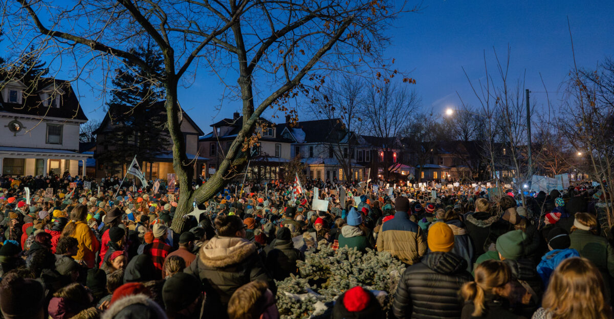 Large vigil for Renee Good in South Minneapolis Good who was observing ICE actions was killed by an ICE agent earlier in the day