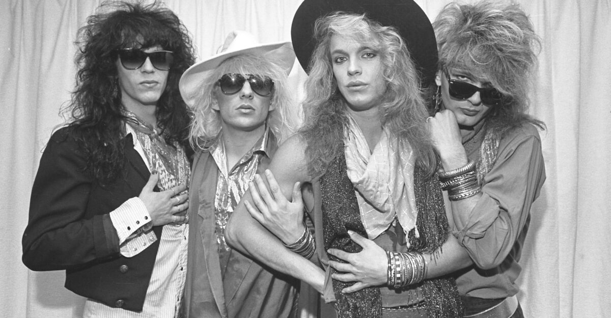 Bobby Dall C C DeVille Bret Michaels and Rikki Rockett from left of L A s Poison You have to live up to the hype
