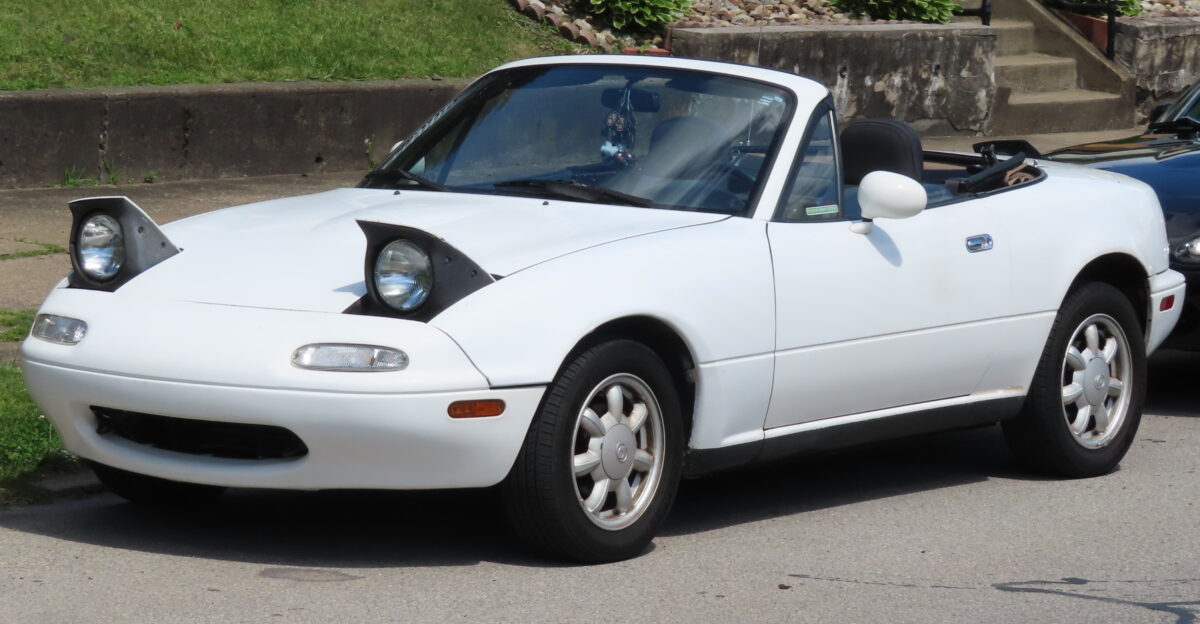 Mazda MX-5 Miata photographed at the 33rd Annual Beaver Falls Car Cruise in Beaver Falls Pennsylvania Finished in Crystal White