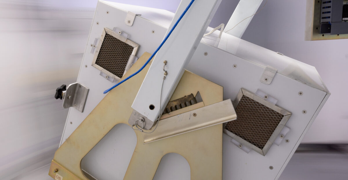 A specimen cab mounted on the Space Biosciences division s 1 22-meter radius centrifuge with centrifuge in motion in N239A