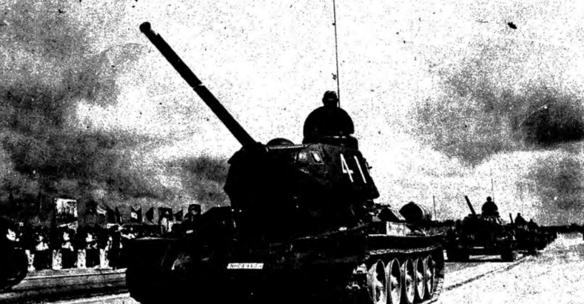 Military parade of the Somali Army during communist reign of Siad Barre 1970s