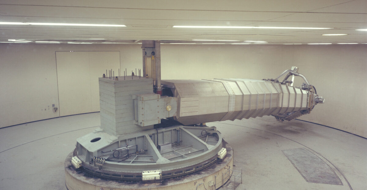 N-243 Flight and Guidance Centrifuge Is used for spacecraft mission simulations and is adaptable to two configurations Configuration 1 The cab will accommodate a three-man crew for space mission research The accelerations and rates are intended to be smoothly applicable at very low value so the navigation and guidance procedures using a high-accuracy out-the window display may be simulated Configuration 2 The simulator can use a one-man cab for human tolerance studies and performance testing Atmosphere and tempertaure can be varied as stress inducements This simlator is operated closed-loop with digital or analog computation It is currently man-rated for 3 5g maximum