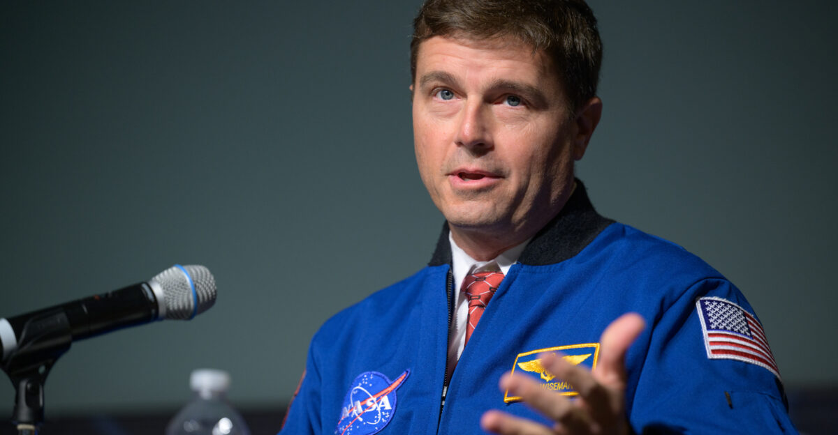 NAME gives remarks during an update on NASA s Artemis campaign Thursday Dec 5 2024 at the NASA Headquarters Mary W Jackson Building in Washington Photo Credit NASA Bill Ingalls