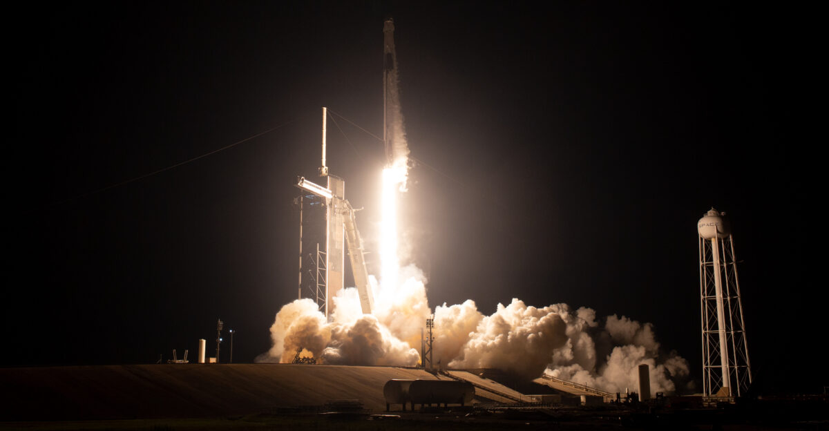 A SpaceX Falcon 9 rocket carrying the company s Dragon spacecraft is launched on NASA s SpaceX Crew-6 mission to the International Space Station with NASA astronauts Stephen Bowen and Warren Woody Hoburg UAE United Arab Emirates astronaut Sultan Alneyadi and Roscosmos cosmonaut Andrey Fedyaev onboard Thursday March 2 2023 at NASA s Kennedy Space Center in Florida NASA s SpaceX Crew-6 mission is the sixth crew rotation mission of the SpaceX Dragon spacecraft and Falcon 9 rocket to the International Space Station as part of the agency s Commercial Crew Program Bowen Hoburg Alneyadi and Fedyaev launched at 12 34 a m EST from Launch Complex 39A at the Kennedy Space Center to begin a six month mission aboard the orbital outpost Photo Credit NASA Joel Kowsky