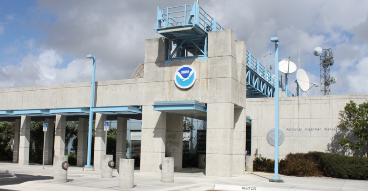 The National Hurricane Center is co-located with the National Weather Service Miami-South Florida Weather Forecast Office on the campus of Florida International University in Miami Florida