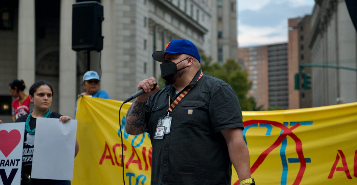 Protestors showed up at Foley Square on Thursday afternoon to protest ICE s presence in New York lead by Make the Road NY