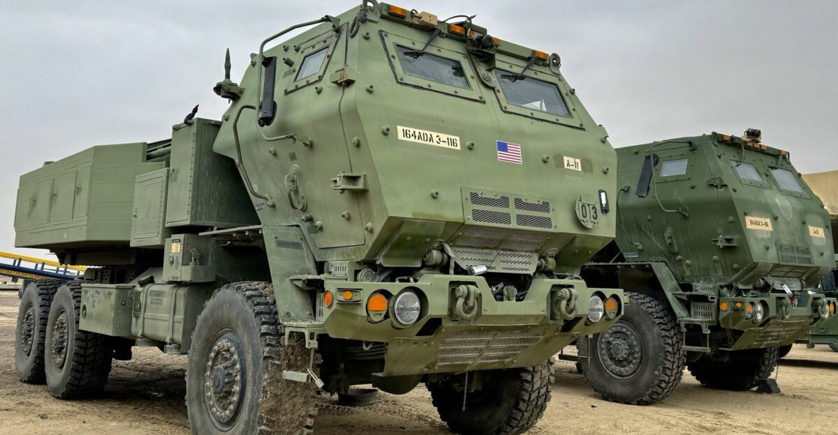 U S CENTRAL COMMAND AREA OF RESPONSIBILITY Dec 19 2025 Several M142 High Mobility Artillery Rocket System HIMARS launchers prepare for movement after receiving a mission in the U S Central Command area of responsibility as part of Operation Hawkeye Strike Dec 19 2025 The operation underscores long range precision fires capability supporting regional security and deterrence U S Army photos by Sgt Evan Anderson