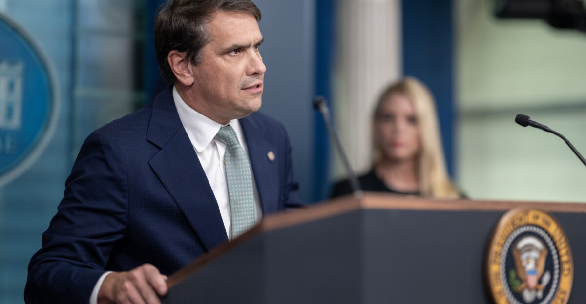 President Donald Trump holds a press conference with Attorney General Pam Bondi and Deputy Attorney General Todd Blanche in the James S Brady Press Briefing Room on Friday June 27 2025 Official White House Photo by Molly Riley