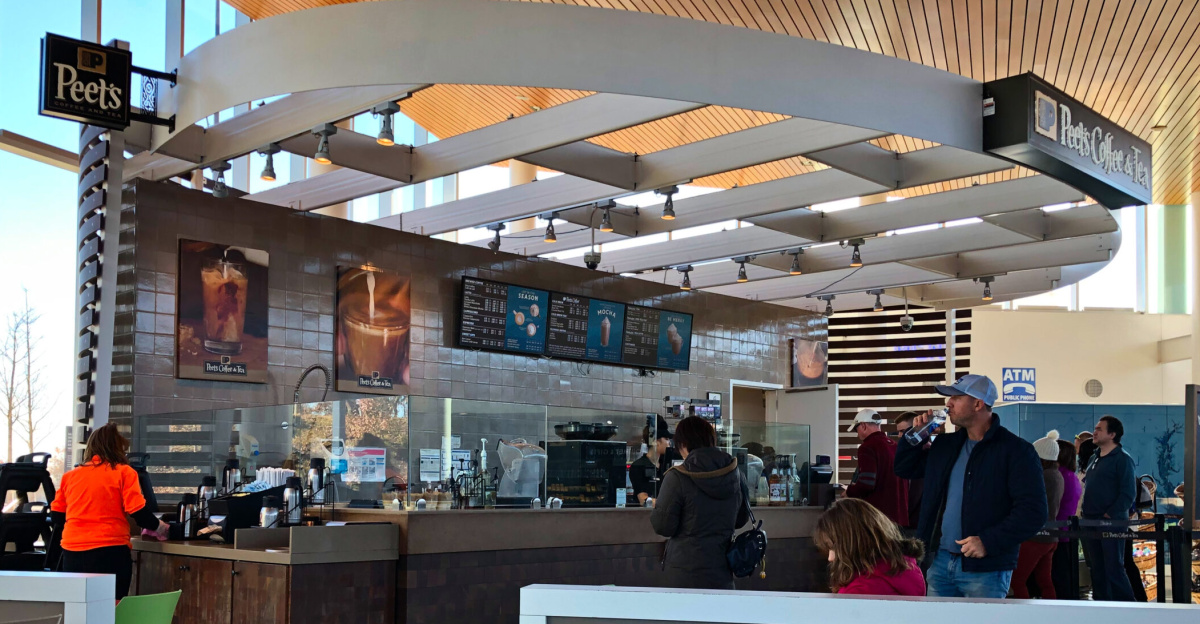 Peet's Coffee & Tea stand in Chesapeake House, Maryland