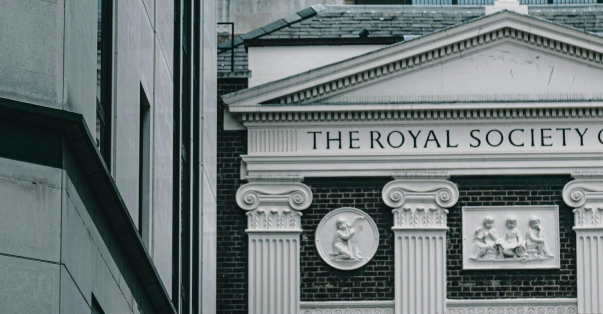 View of the historic Royal Society of Arts building in London, an iconic architectural landmark.